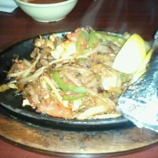 a plate of food on a table