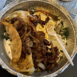 Seriously nasty cheese filled al pastor burrito