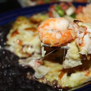 I had the Crab &amp; Shrimp Enchiladas made with Atlantic red crab, shrimp, jack, and tomatillo sauce.