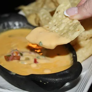The Chile Con Queso was made with a cheese blend and pico de gallo.