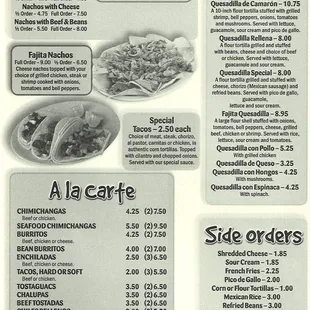 menu