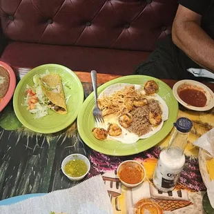 Husband's "plate" The Wiggins favorite! He actually loved the hard taco.