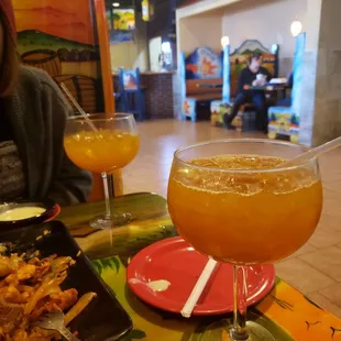 30 oz. Margaritas for $8! Nice and strong! Love this authentic mexican atmosphere and decor.