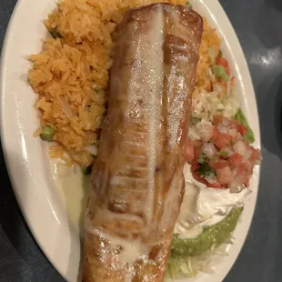 Chimichanga no beans extra rice