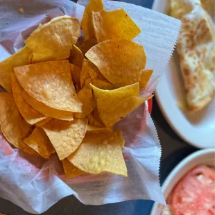 Salsa and chips are great- warm chips and flavorful salsa
