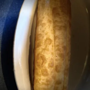 Bare chimichanga- happy they let me get the cheese on the side and I ordered pico to cover the chili and cheese for the chips yum!