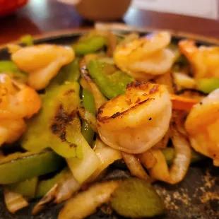Shrimp fajitas