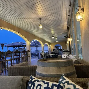 Outdoor seating under roof