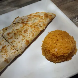 a burrito and rice