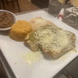 Pork tamales- don't get the ground beef on it- rice tasty