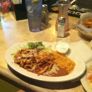 Grilled chicken &amp; shrimp w/rice &amp; beans! Delicious! AAA+++