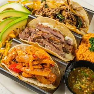 a plate of mexican food