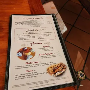  a menu on a table