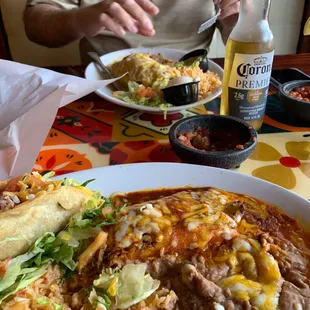 1#7 plate, shredded beef taco and red tamale and other plate green chimi. Delicious as always!!!