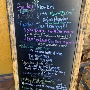 Daily specials