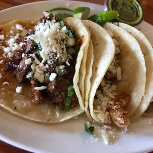 Pork &amp; Beef street tacos