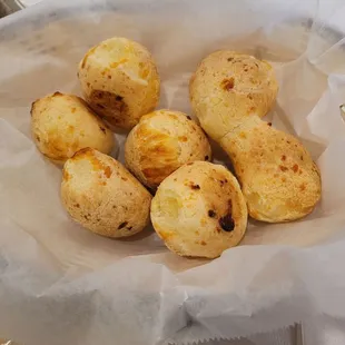 Complimentary Brazilian cheese bread.