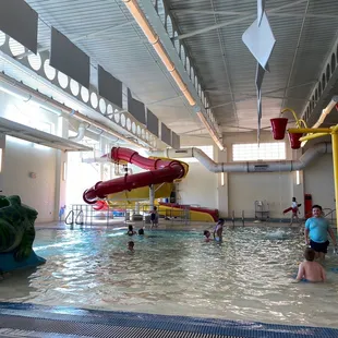 The red and yellow slides.