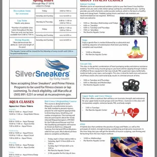 Spring schedule from https://rrnm.gov/3887/Spring-2019-Brochure