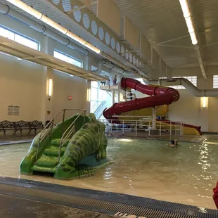 Double slides and a kids slide too