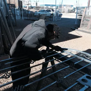 Custom built gate in progress.