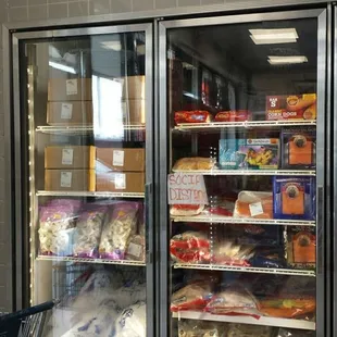 Frozen choices, including bagged ice &amp; boxed case sizes.