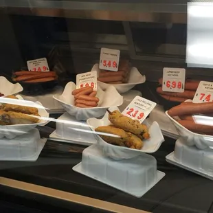 Sausages &amp; precooked chile rellenos.