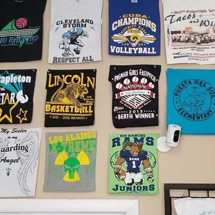 Example of shirts done