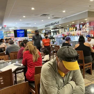 people sitting at tables