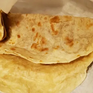 a tortilla in a wrapper