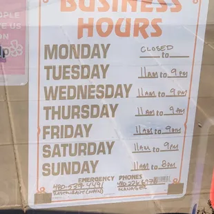 Hours July 2022