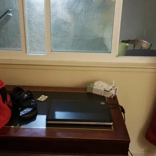 Plugs, wifi, and a table for busines.