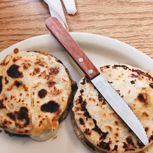 two quesadillas on a plate