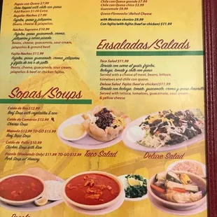 updated menu