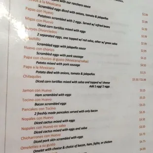 Breakfast Menu