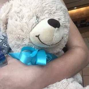 Jake said the bear kept his stomach from getting hit, added bonus.