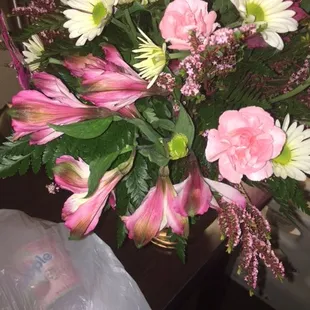 Wilted alstroemerias