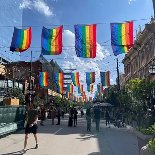 Pride acknowledgment on the street! Very festive.