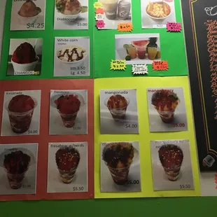 a menu of mexican food