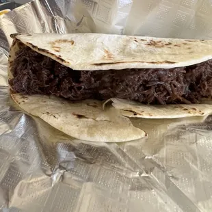 a close up of a tortilla