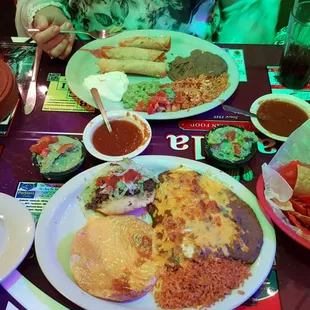 a table full of mexican food