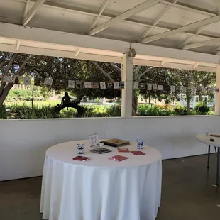 a table set up for a wedding reception