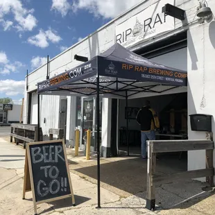 the entrance to rip rap brewing co