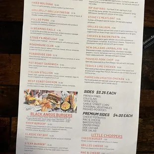 Back page current lunch menu