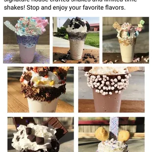 Monster Shakes! Special seasonal  flavors are posted on their facebook page.