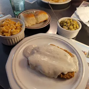 Country fried steak - comes with 2 sides and dinner rolls