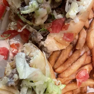 Philly steak with fries