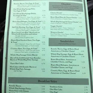 menu
