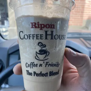 Blended skinny dip with peanut butter. Heaven in a cup