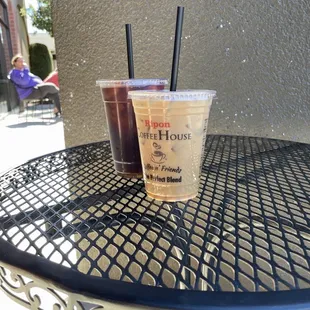 Cold brew and blackberry lavender latte